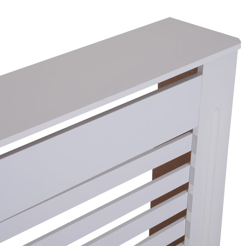 HOMCOM MDF White Painted Radiator Cover Slatted Cabinet Shelving Display Horizontal Style Modern Piece 172L x 19W x 81H cm