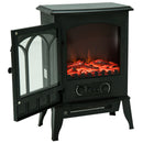 HOMCOM Electric Fireplace Heater Freestanding Stove with LED Flame Effect 1000W/2000W-Black