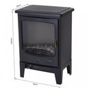 HOMCOM Electric Heater Freestanding Fireplace Artificial Flame Effect w/ Safety Thermostat 950w/1850W Tempered Glass Casing