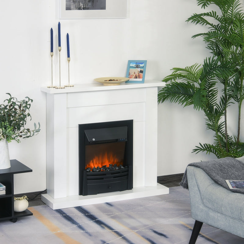 HOMCOM 2000W 5-Level MDF Electric Fireplace Heater with Remote White