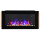 HOMCOM 2000W Wall Mounted Tempered Large LED Flat Glass Electric Fireplace Heater Black