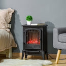 Free standing Electric Fireplace Stove, Fireplace Heater with Realistic Flame Effect, Overheat Safety Protection, 1000W/2000W, Black