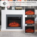 Electric Fireplace Suite with Remote Control, 2000W Freestanding Fireplace Heater with LED Flame Effect, Overheat Protection, 7-Day Programmable Timer, White w/ Control Effect Timer