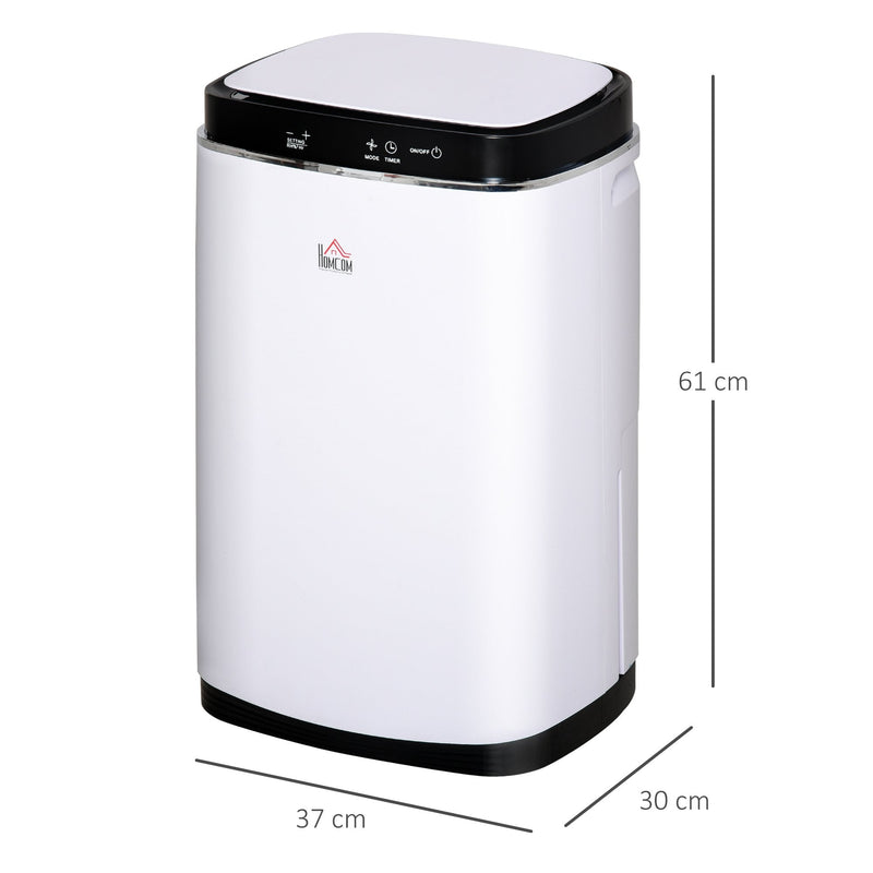 HOMCOM 20L/Day 8000ML Portable Dehumidifier 3 Modes Auto Shut Off Silent Moisture Air Cleaner for Basement, Bedroom, Bathroom, Living Room, RV