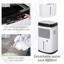 HOMCOM 20L/Day 8000ML Portable Dehumidifier 3 Modes Auto Shut Off Silent Moisture Air Cleaner for Basement, Bedroom, Bathroom, Living Room, RV