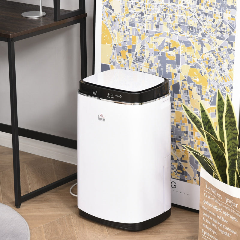 HOMCOM 20L/Day 8000ML Portable Dehumidifier 3 Modes Auto Shut Off Silent Moisture Air Cleaner for Basement, Bedroom, Bathroom, Living Room, RV