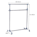 Clothes Hanger W/Wheels, Heavy Duty-Silver/Grey