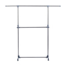 Clothes Hanger W/Wheels, Heavy Duty-Silver/Grey