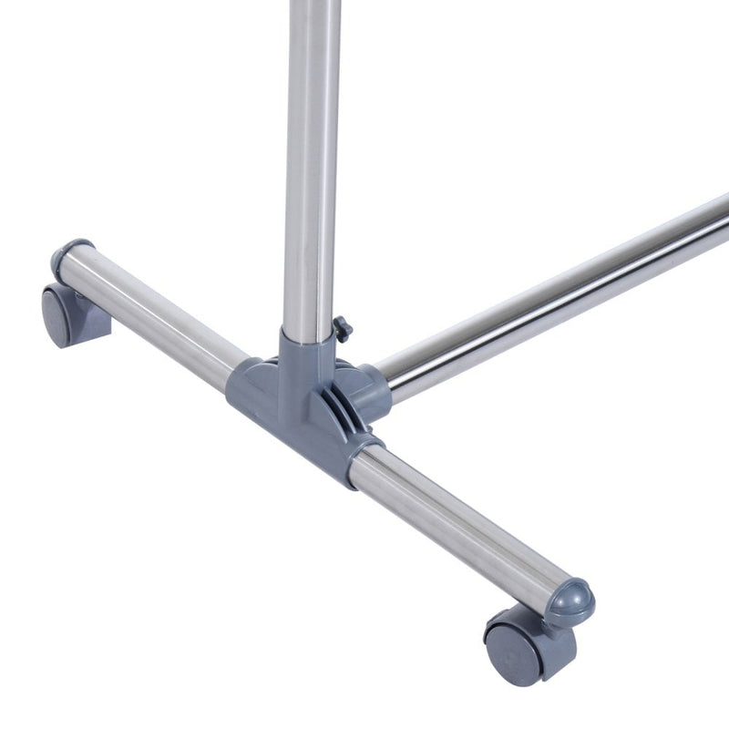 Clothes Hanger W/Wheels, Heavy Duty-Silver/Grey
