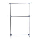 Clothes Hanger W/Wheels, Heavy Duty-Silver/Grey