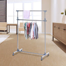 Clothes Hanger W/Wheels, Heavy Duty-Silver/Grey