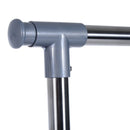 Clothes Hanger W/Wheels, Heavy Duty-Silver/Grey