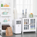 HOMCOM 9000 BTU 4-In-1 Compact Portable Mobile Air Conditioner Unit Cooling Dehumidifying Ventilating W/ Fan Remote LED Display 24 Hr Timer Auto Shut-Down Home Office Summer