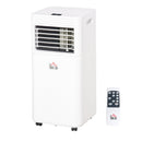 HOMCOM 9000 BTU 4-In-1 Compact Portable Mobile Air Conditioner Unit Cooling Dehumidifying Ventilating W/ Fan Remote LED Display 24 Hr Timer Auto Shut-Down Home Office Summer