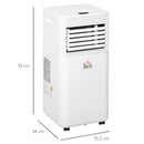 HOMCOM 9000 BTU 4-In-1 Compact Portable Mobile Air Conditioner Unit Cooling Dehumidifying Ventilating W/ Fan Remote LED Display 24 Hr Timer Auto Shut-Down Home Office Summer