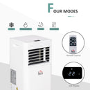 HOMCOM 9000 BTU 4-In-1 Compact Portable Mobile Air Conditioner Unit Cooling Dehumidifying Ventilating W/ Fan Remote LED Display 24 Hr Timer Auto Shut-Down Home Office Summer