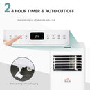 HOMCOM 9000 BTU 4-In-1 Compact Portable Mobile Air Conditioner Unit Cooling Dehumidifying Ventilating W/ Fan Remote LED Display 24 Hr Timer Auto Shut-Down Home Office Summer