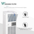 HOMCOM 9000 BTU 4-In-1 Compact Portable Mobile Air Conditioner Unit Cooling Dehumidifying Ventilating W/ Fan Remote LED Display 24 Hr Timer Auto Shut-Down Home Office Summer