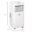 HOMCOM 1122W Compact Portable Mobile Air Conditioner Unit Cooling Dehumidifying Ventilating w/ Fan Remote LED Display 24 Hr Timer Auto Shut-Down Home Office Summer 4 Modes White