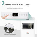 HOMCOM 1122W Compact Portable Mobile Air Conditioner Unit Cooling Dehumidifying Ventilating w/ Fan Remote LED Display 24 Hr Timer Auto Shut-Down Home Office Summer 4 Modes White