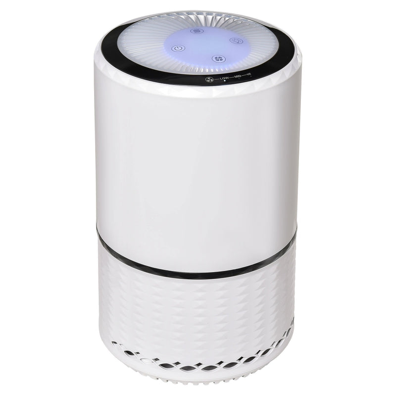 Air Purifiers for Home with HEPA Filters, 3-Stage Filtration System Air Cleaner with 3 Speeds, Night Light, Filter Change Reminder, Remove Smoke, Dust, Pollen, Pet Dander, Cooking Smell Purifier Filter
