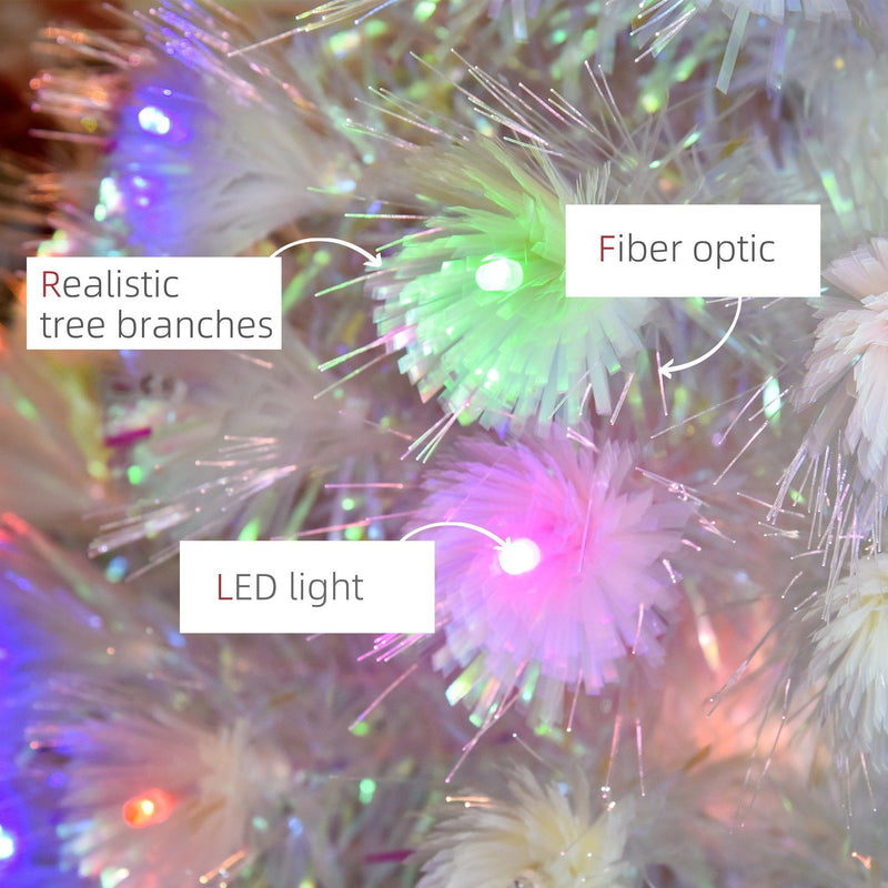 HOMCOM 4ft White Pre-Lit  Artificial Christmas Tree