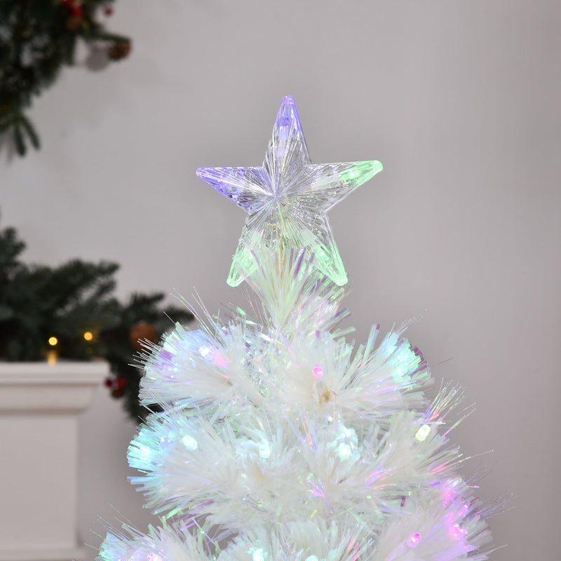 HOMCOM 4ft White Pre Lit Artificial Christmas Tree
