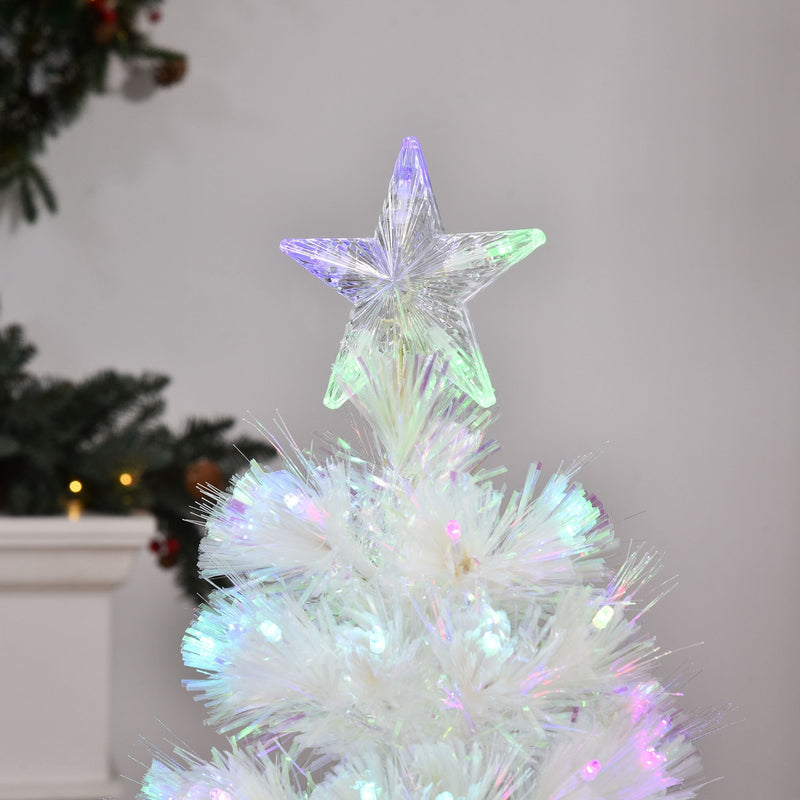 HOMCOM 4ft White Pre-Lit  Artificial Christmas Tree