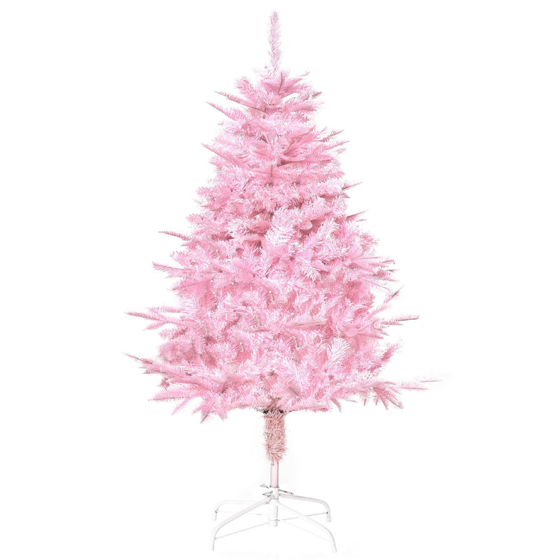 4FT Pop-up Artificial Christmas Tree Holiday Xmas Holiday Tree Decoration with Automatic Open for Home Party, Pink w/