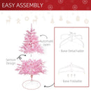 4FT Pop-up Artificial Christmas Tree Holiday Xmas Holiday Tree Decoration with Automatic Open for Home Party, Pink w/