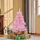 4FT Pop-up Artificial Christmas Tree Holiday Xmas Holiday Tree Decoration with Automatic Open for Home Party, Pink w/