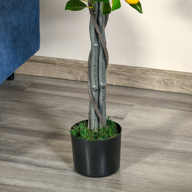HOMCOM Artificial Lemon Tree Fake Decorative Fruits Plant in Nursery Pot for Indoor Outdoor Décor, 135cm