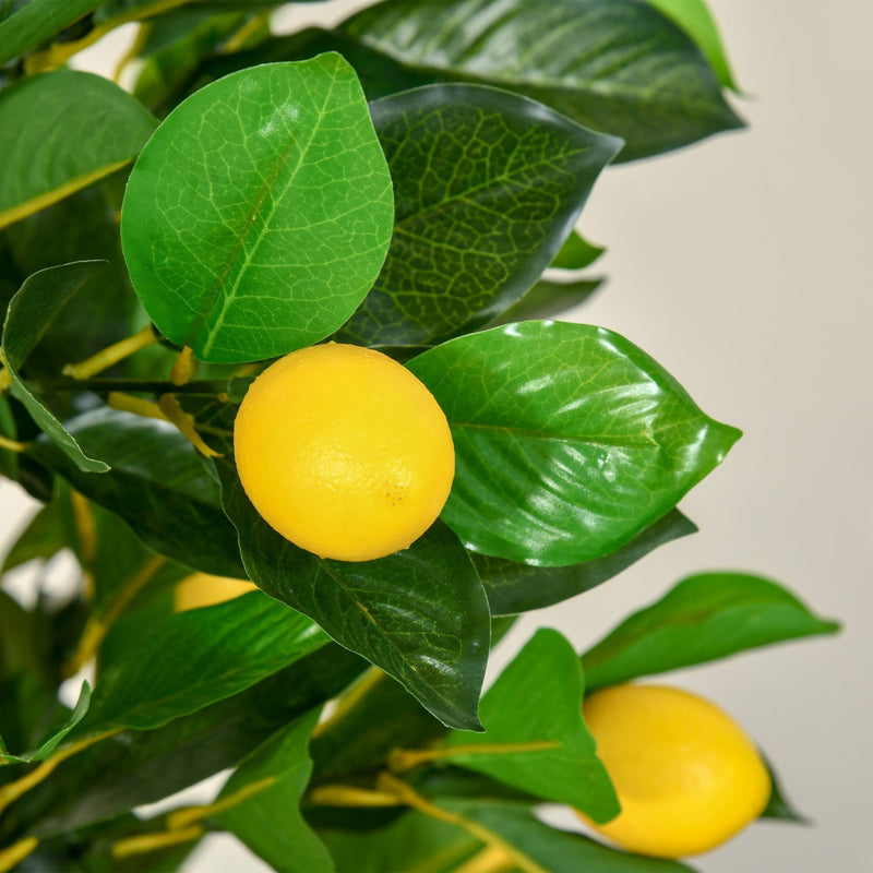 HOMCOM Artificial Lemon Tree Fake Decorative Fruits Plant in Nursery Pot for Indoor Outdoor Décor, 135cm