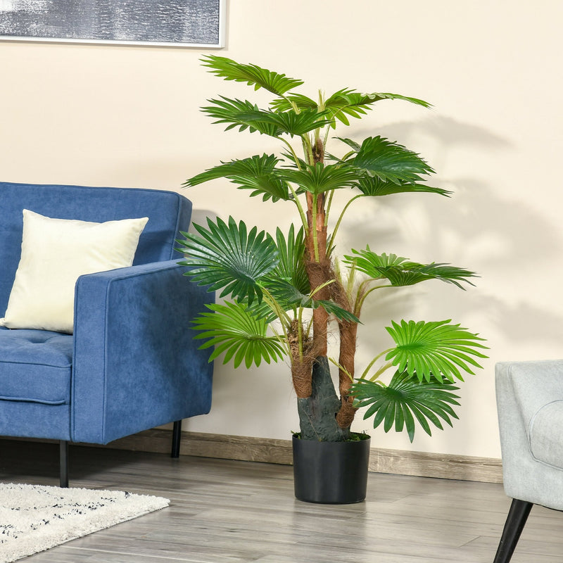 Artificial Tropical Palm Tree Fake Decorative Plant in Nursery Pot for Indoor Outdoor Decor