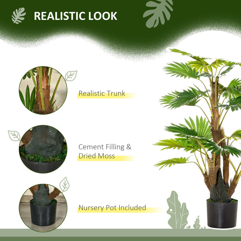 Artificial Tropical Palm Tree Fake Decorative Plant in Nursery Pot for Indoor Outdoor Decor
