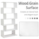 Wooden S Shape Bookcase Storage Display 6 Shelves Room Divider Unit Chest Cupboard Cabinet-White