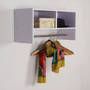 HOMCOM Wall Mounted Coat Hanger Hooks Rack Stand Organizer W/Hallway Rail & Storage Shelf-White