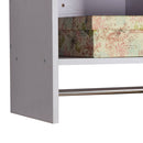 HOMCOM Wall Mounted Coat Hanger Hooks Rack Stand Organizer W/Hallway Rail & Storage Shelf-White