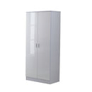 Tall White High Gloss Wardrobes 3 Pc Home Furniture Set Chest Bedside Table 7 Drawer