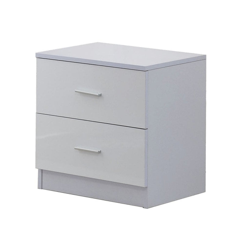 Tall White High Gloss Wardrobes 3 Pc Home Furniture Set Chest Bedside Table 7 Drawer