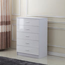 Tall White High Gloss Wardrobes 3 Pc Home Furniture Set Chest Bedside Table 7 Drawer