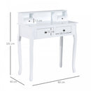 Dressing Table Vanity Make-Up 4 Drawers Dividers Console Desk Bedroom Furniture Nightstand Cosmetic Storage-White