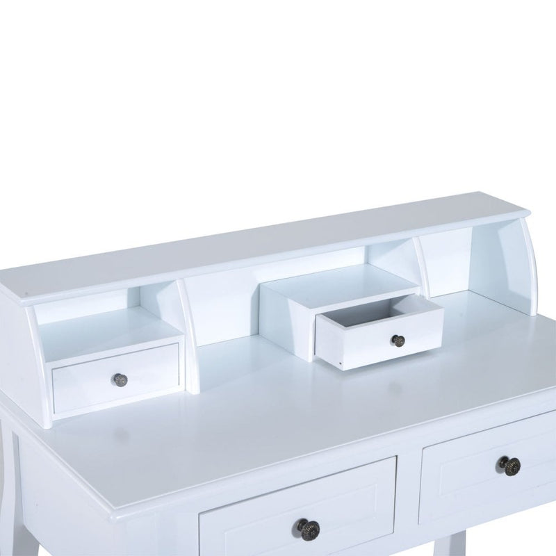 Dressing Table Vanity Make-Up 4 Drawers Dividers Console Desk Bedroom Furniture Nightstand Cosmetic Storage-White
