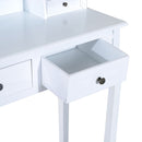 Dressing Table Vanity Make-Up 4 Drawers Dividers Console Desk Bedroom Furniture Nightstand Cosmetic Storage-White