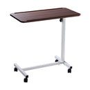 Multipurpose Overbed Chair Table Sofa Side Notebook Laptop Desk PC Stand Height Adjustable W/4 Castors-White/Brown