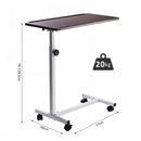 Multipurpose Overbed Chair Table Sofa Side Notebook Laptop Desk PC Stand Height Adjustable W/4 Castors-White/Brown