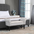 Flannel Upholstered Bed-End Bench Stool Grey