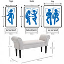 Flannel Upholstered Bed-End Bench Stool Grey