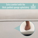 Flannel Upholstered Bed-End Bench Stool Grey