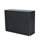 2 Door 4 Drawer Cabinet Storage Unit Free Standing Cupboard Chest Organizer Solid Wood (Black) |